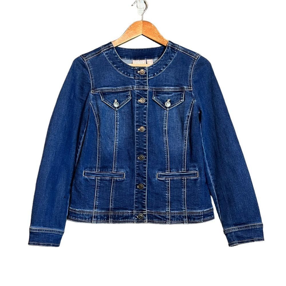 Chico’s Collarless Denim Jacket